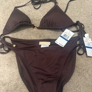 Michael Kors Dark Brown Bikini Set